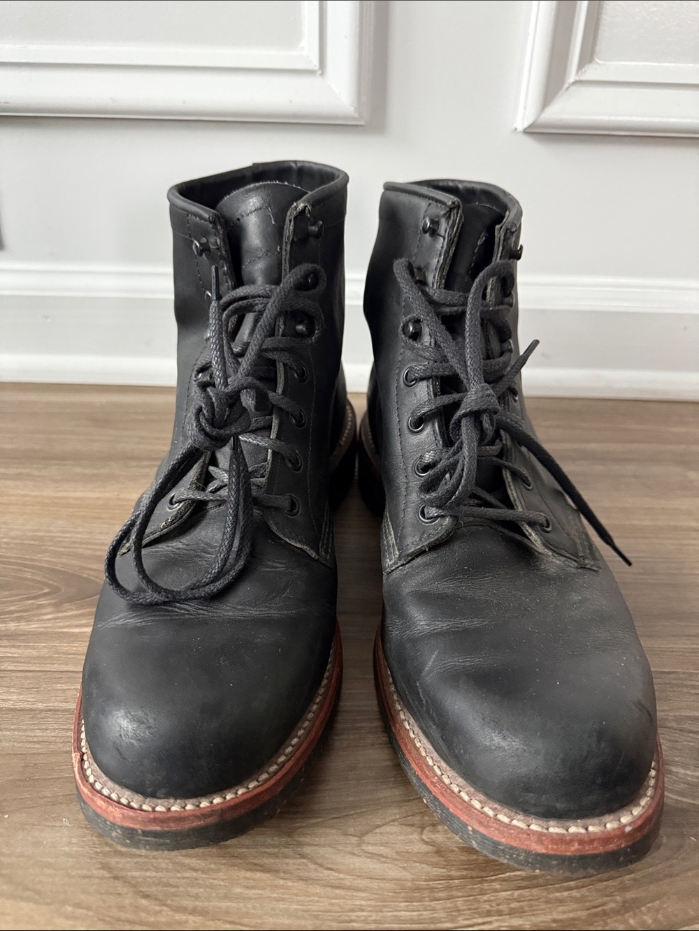 Chippewa Original Service Boots Mens 9 D Black Leather Vibram USA Made Heritage - Picture 2 of 10